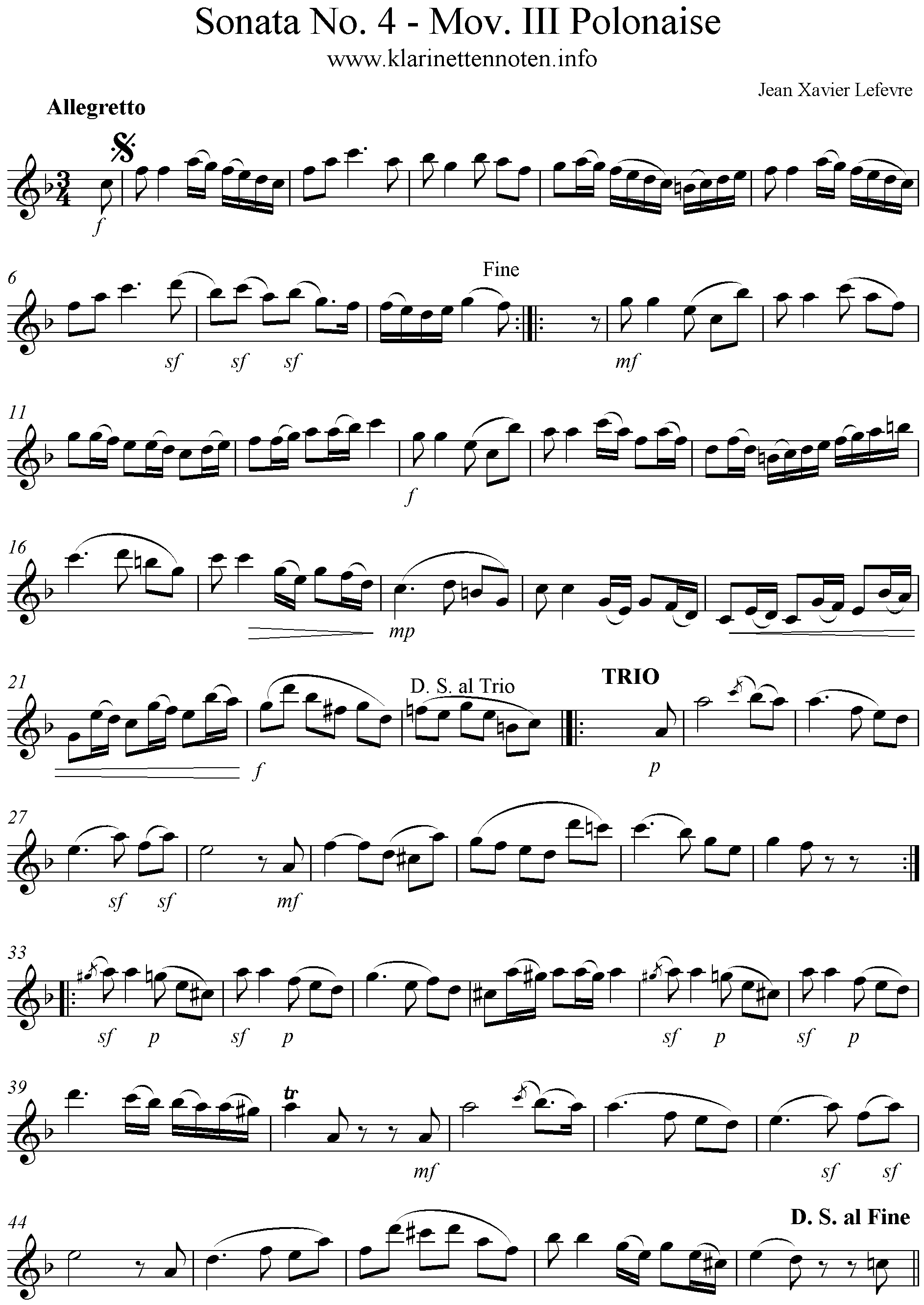 Lefevre Clarinet Sonata 4 - Polonaise
